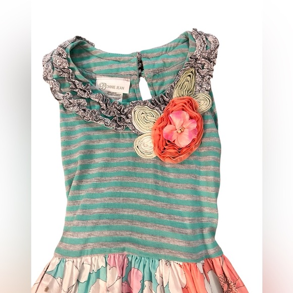 Bonnie Jean Floral Boho Dress with Bow Size 10 - Picture 3 of 7